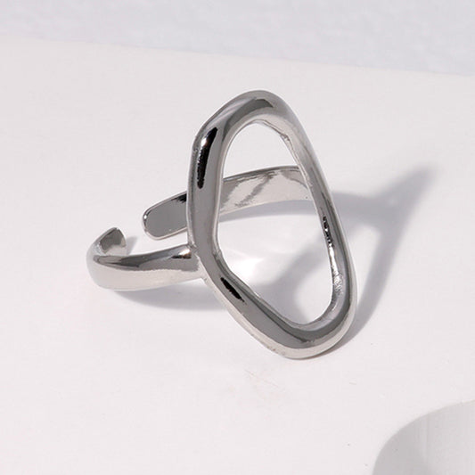 Simple Geometric Titanium Steel Female Opening Adjustable Rings