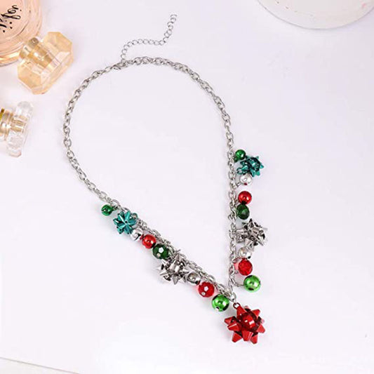 Christmas Suit Flower Color Bell Ornaments Necklaces