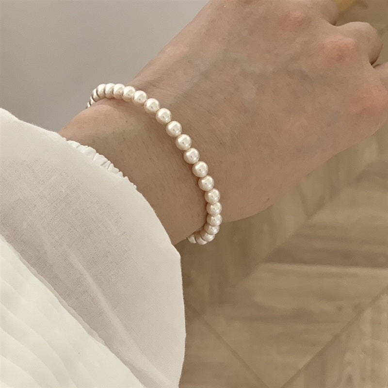 Pearl Female Summer Sterling Sier Magnetic Buckle Bracelets