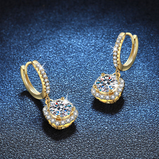 Elegant Moissanite Sier Female Classic Square Rings