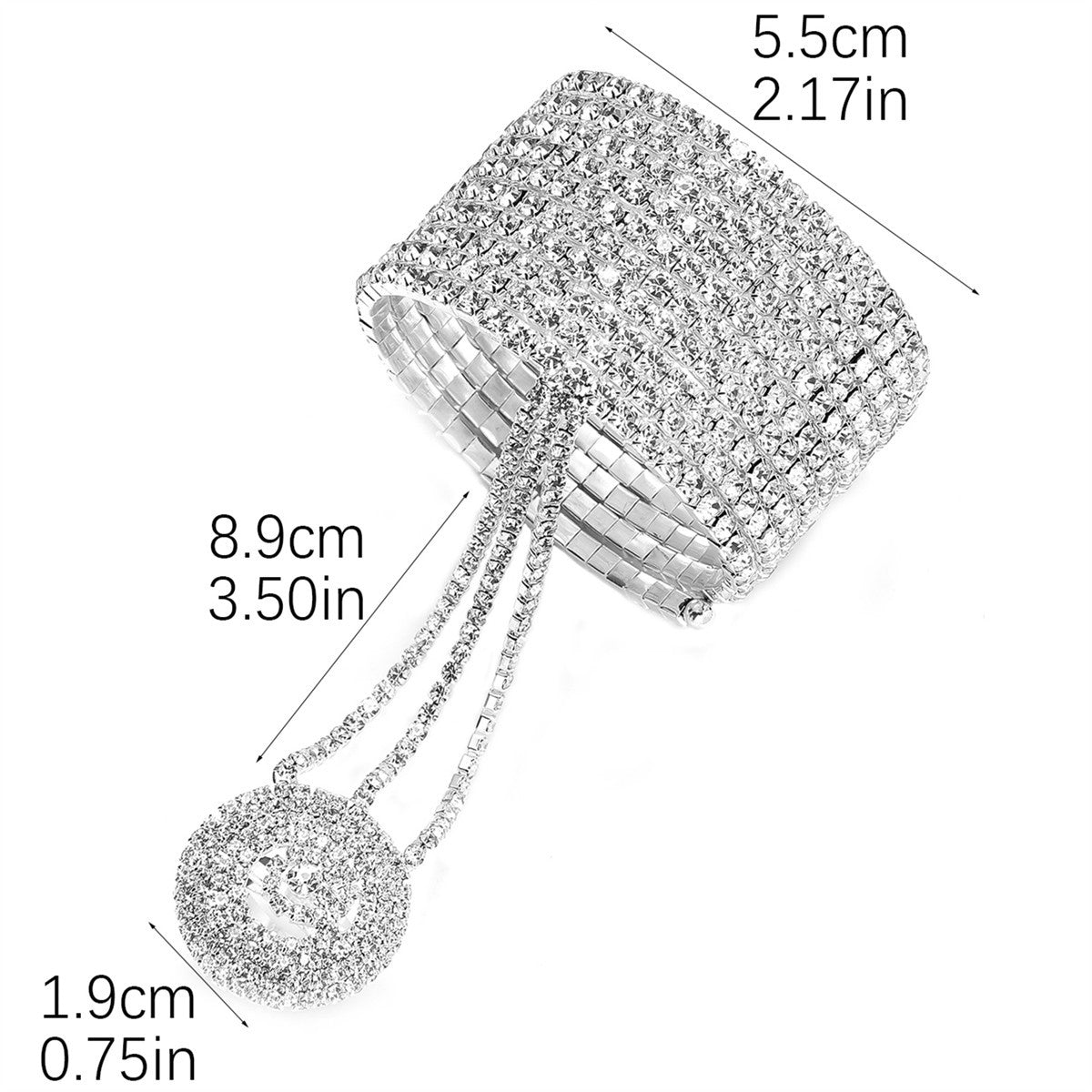 Women's Rhinestone Shiny Full Diamond Elastic Finger Bracelets