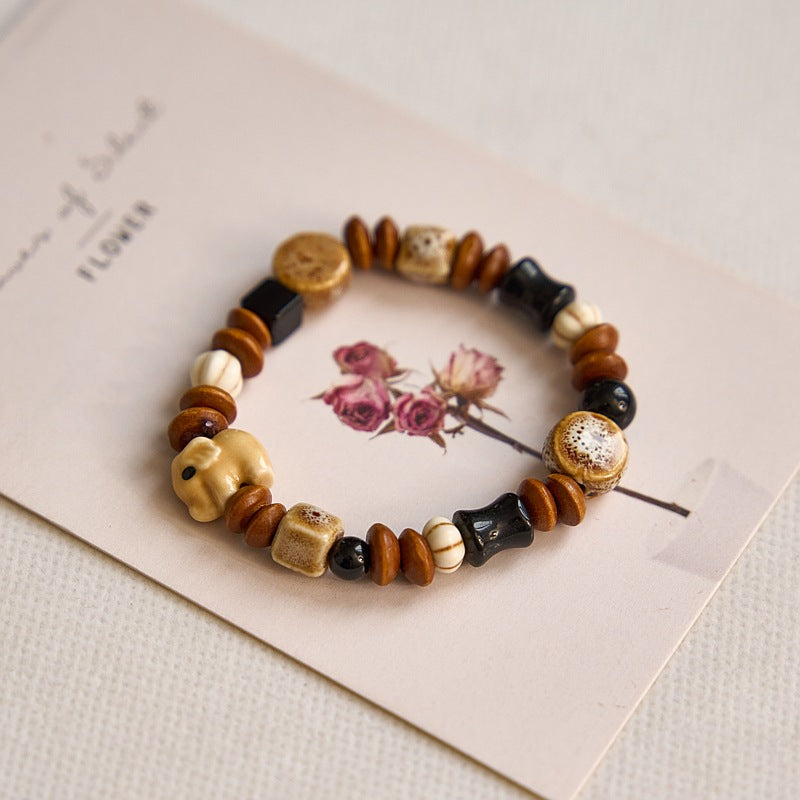 Ceramic Elephant Macaron Color Series Female Bracelets