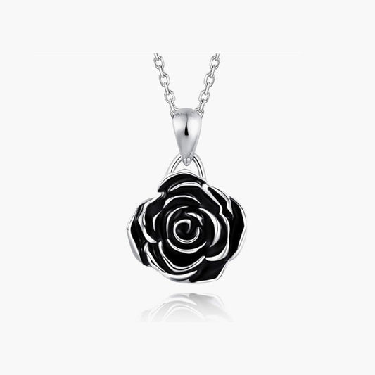 Black Rose Suit Sier Female Valentine Earrings