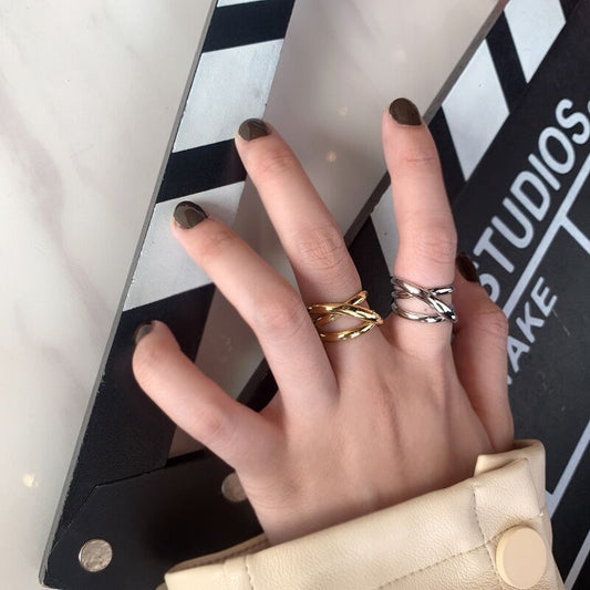 Women's Style Line Woven Cord For Braiding Simple Fashion Trend Rings