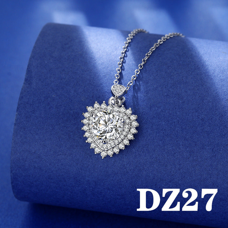 Imitation Moissanite Female White Gold Plated Pendants