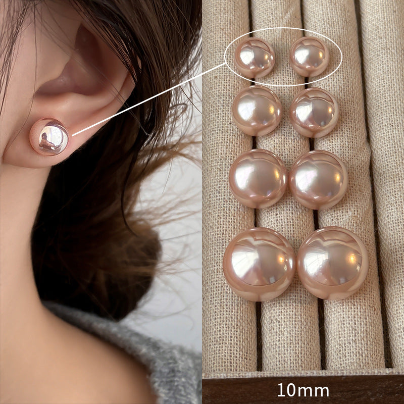 Women's Blossom Pink Steamed Bread Pearl Sterling Sier High-grade Earrings