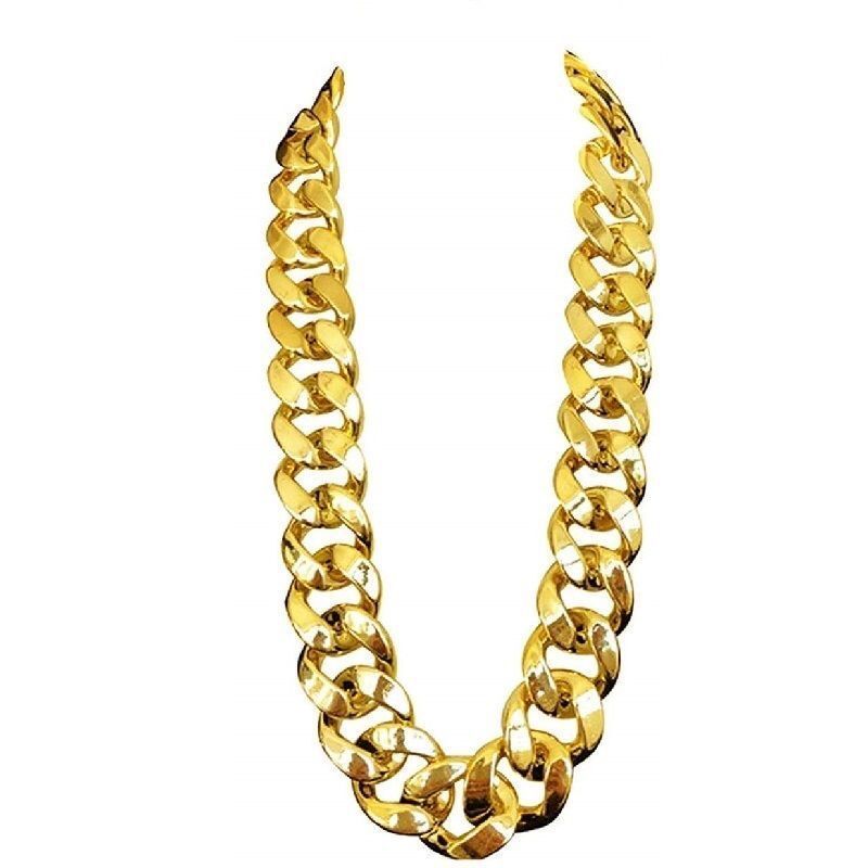 Hip Hop Exaggerated Chain Plastic Simulation Gold Necklaces