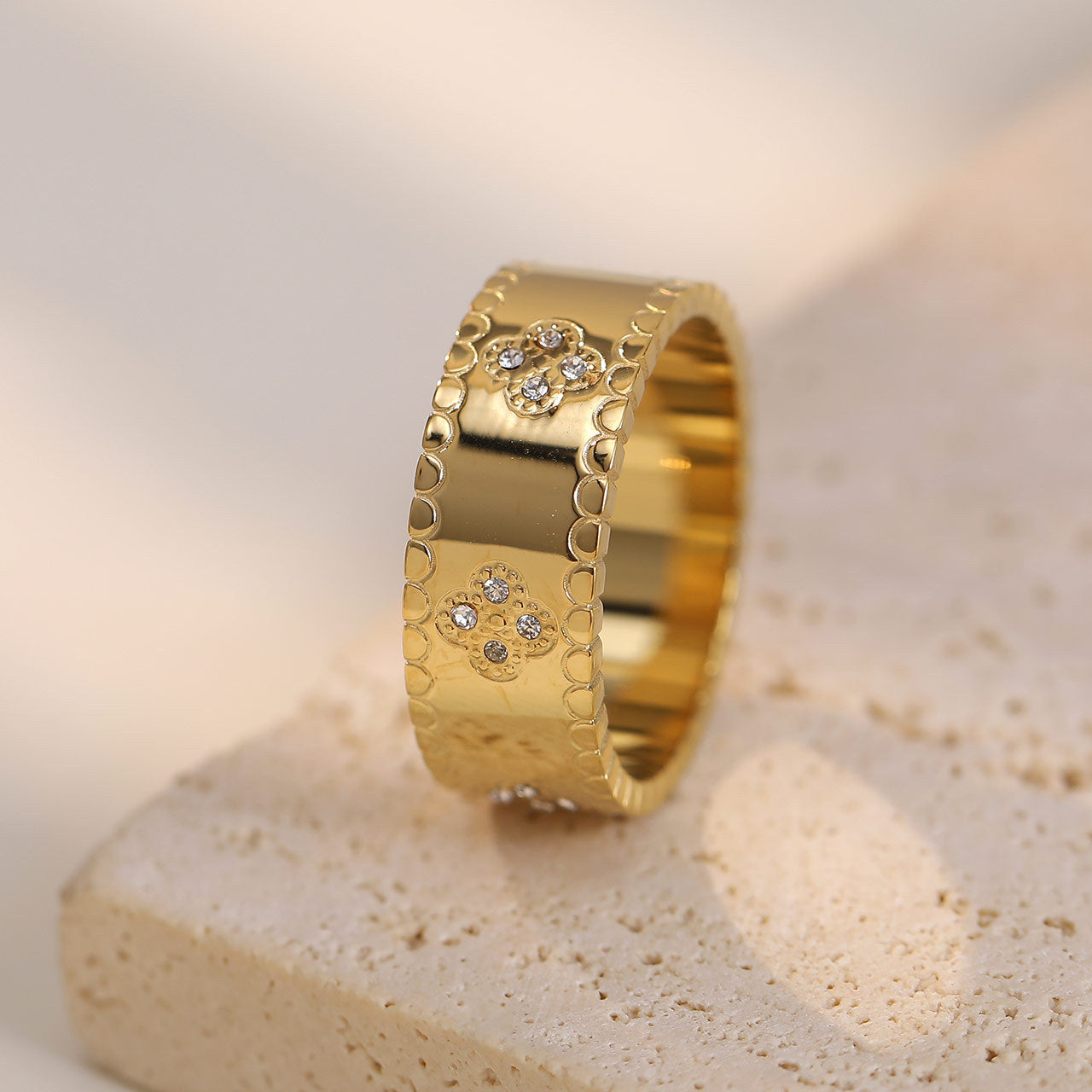 Women's Stainless Steel Printing Retro Personality Niche Rings