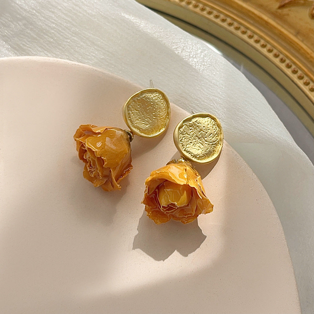 Flower French Retro Natural Dried Special Earrings