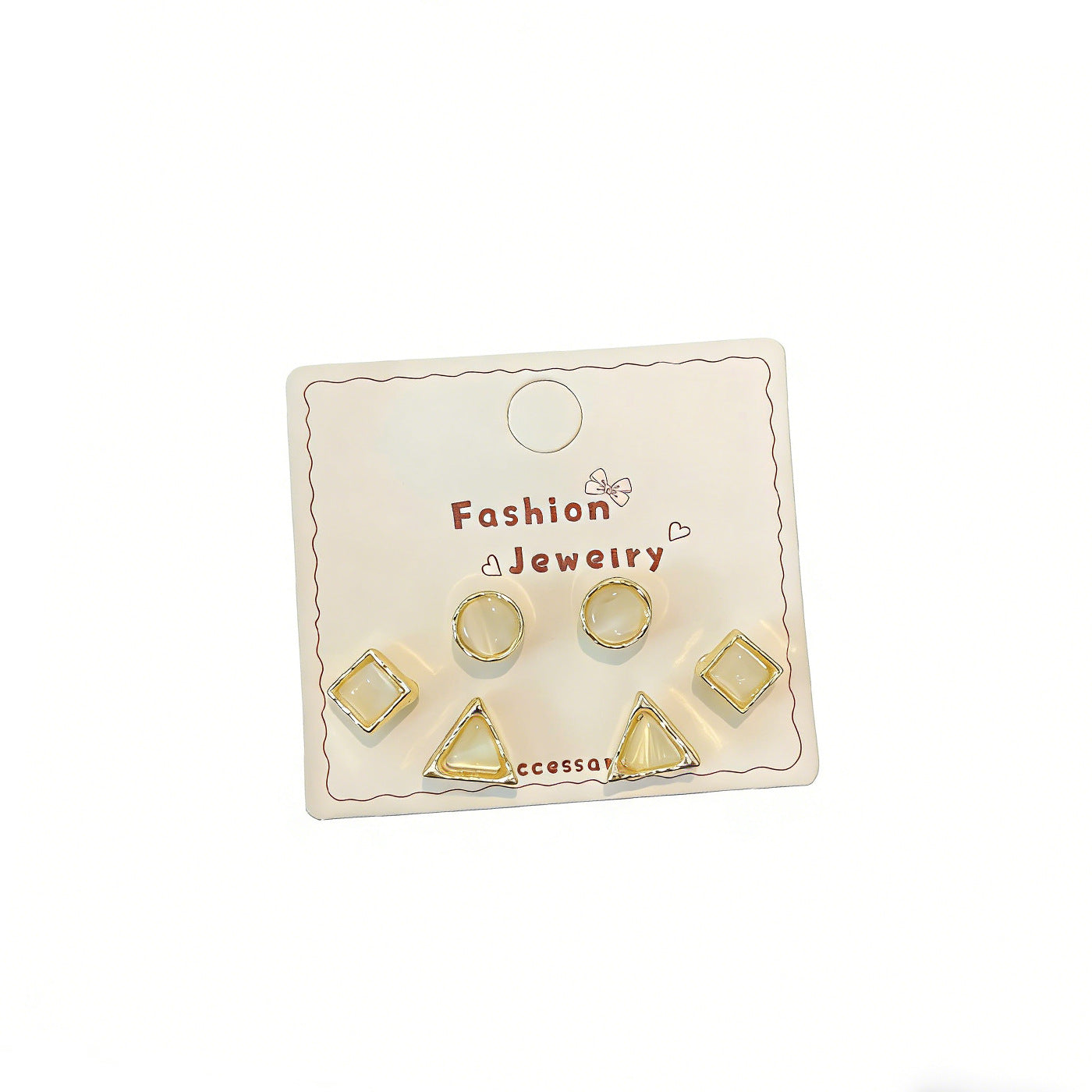 Women's Opal Irregular Ear Sier Needle Niche Sweet Light Luxury Earrings