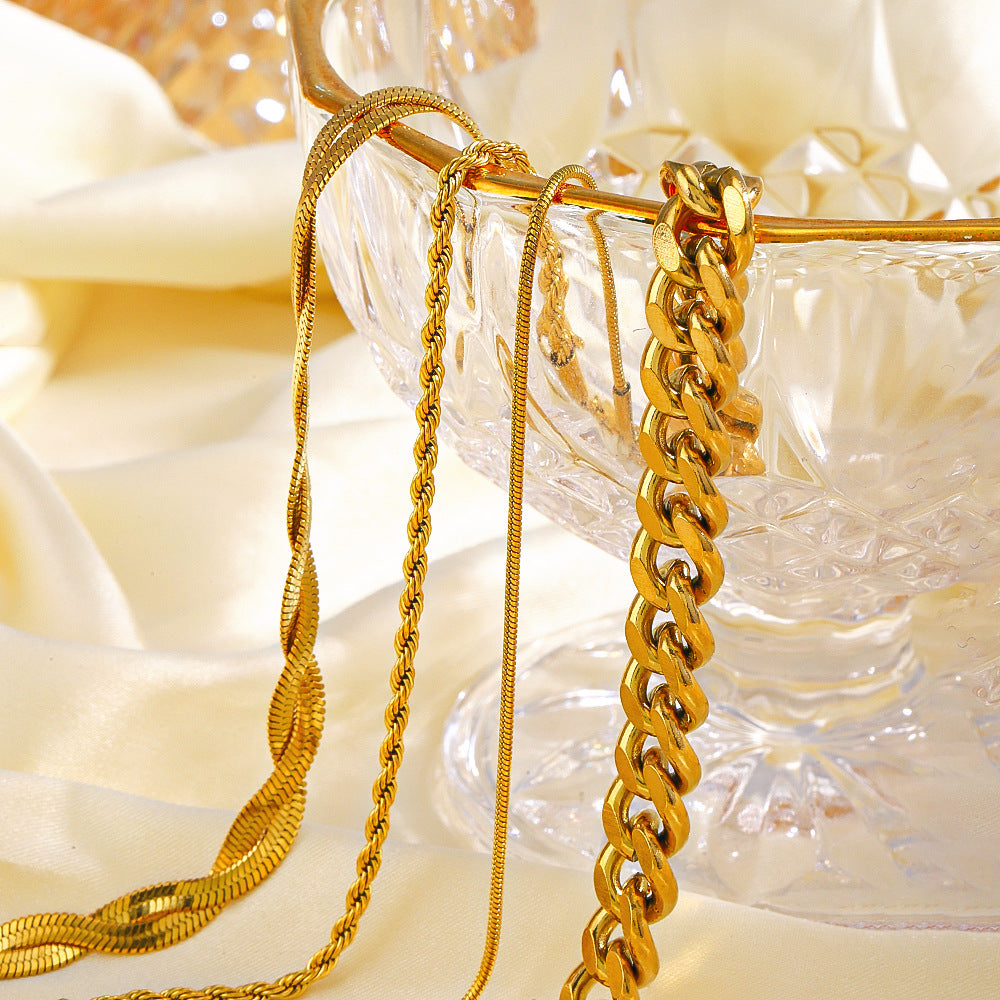 Popular Simplicity Basic Style Snake Bone Bracelets