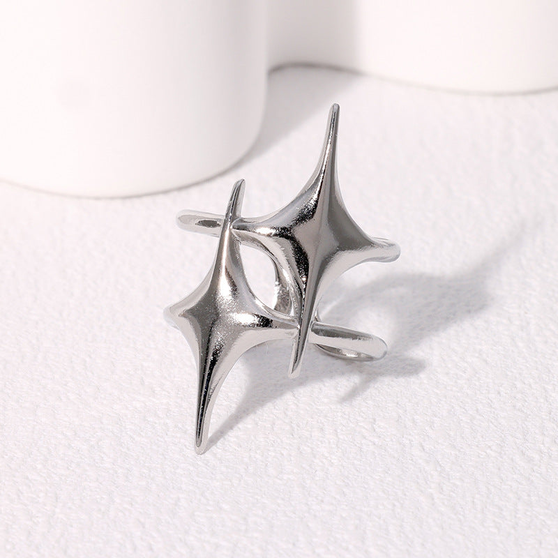 Stainless Steel Opening Adjustable Gold-plated Niche High-grade Rings