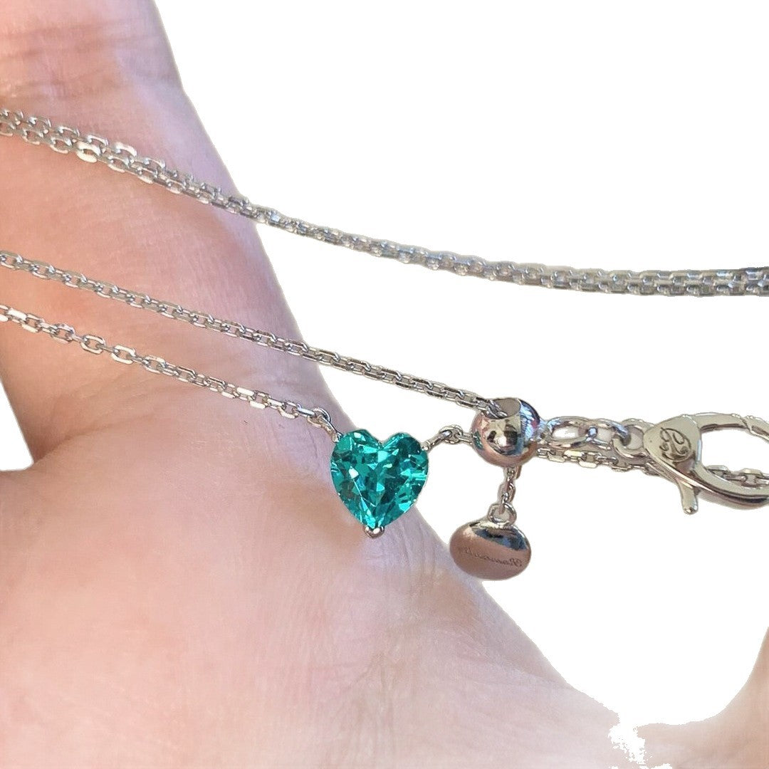 Heart Color Love Summer Cool Feeling Simple Clavicle Chain Female Jewelry Set