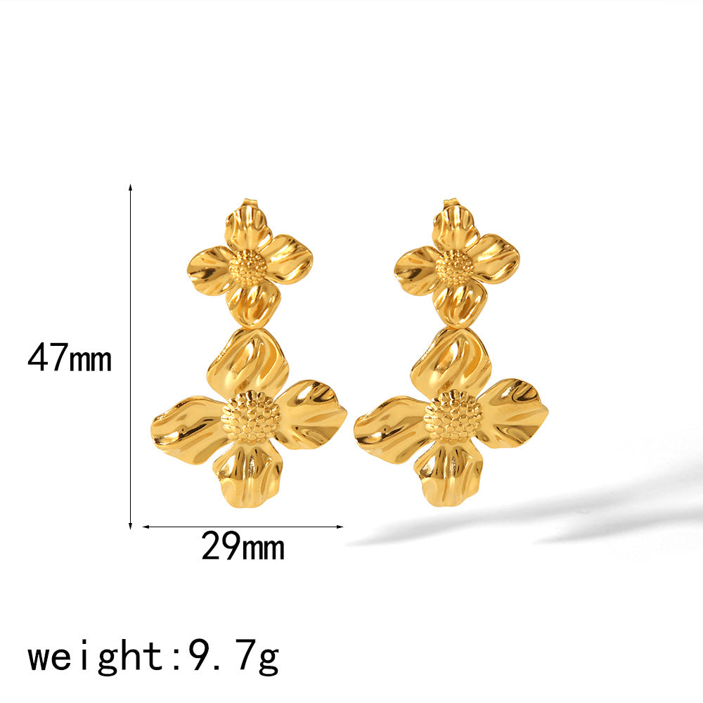 Flower Niche High-grade Butterfly Stainless Steel Earrings