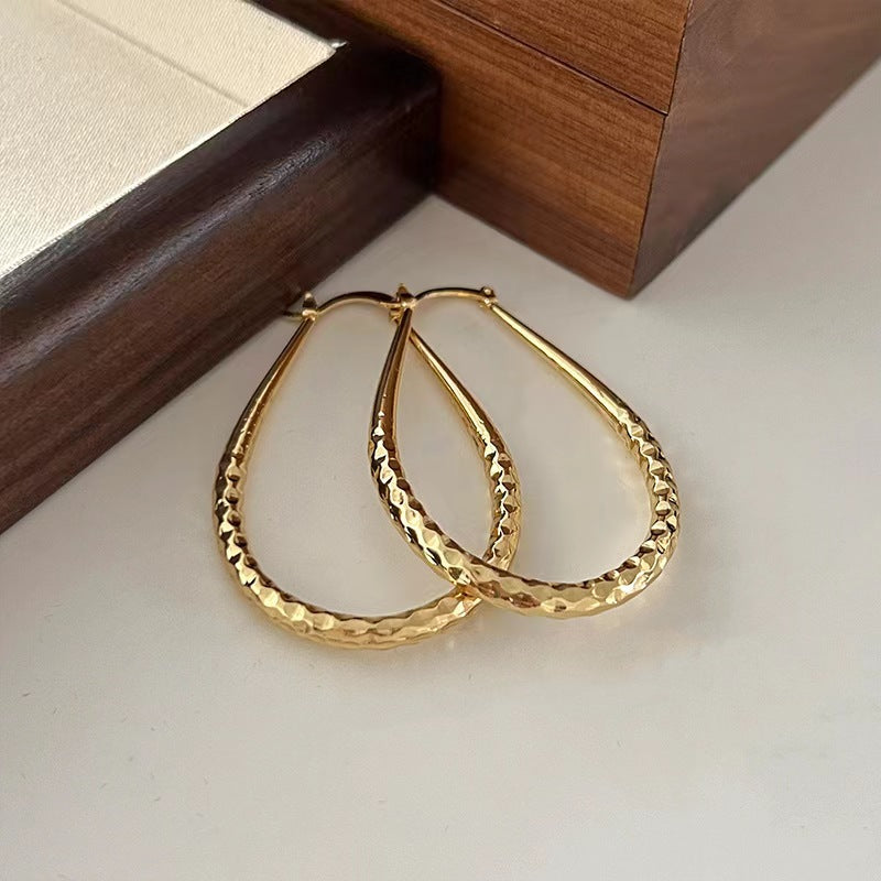 Women's Exaggerated Diamond Corrugated Water Drop Simple Earrings