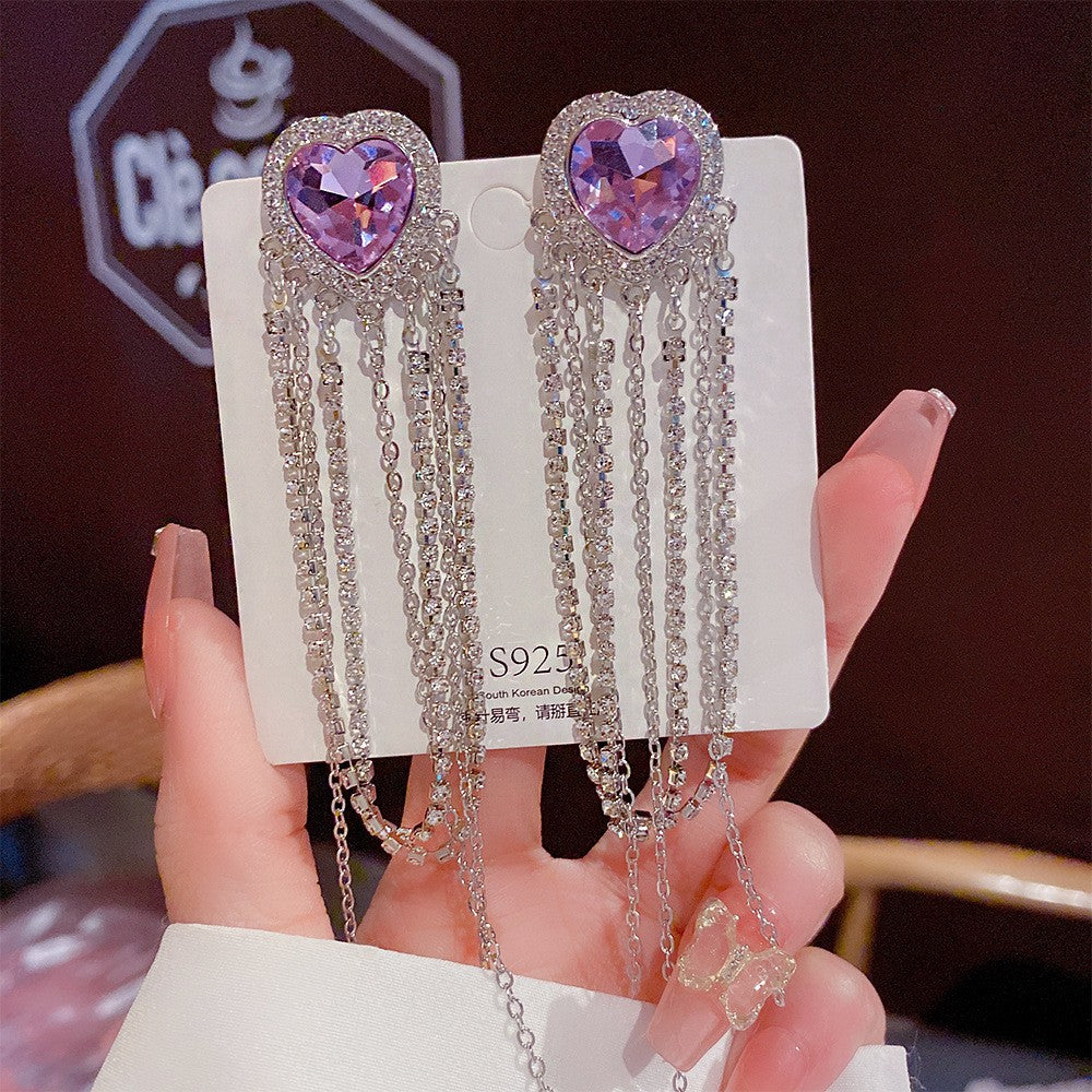Women's Vintage Tassel Diamond High-grade Ear Minority Earrings