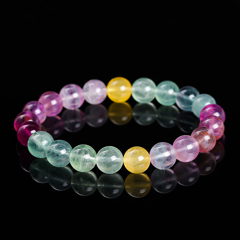 Jewelry Natural Purple Fluorite Female Simple Crystal Round Bracelets