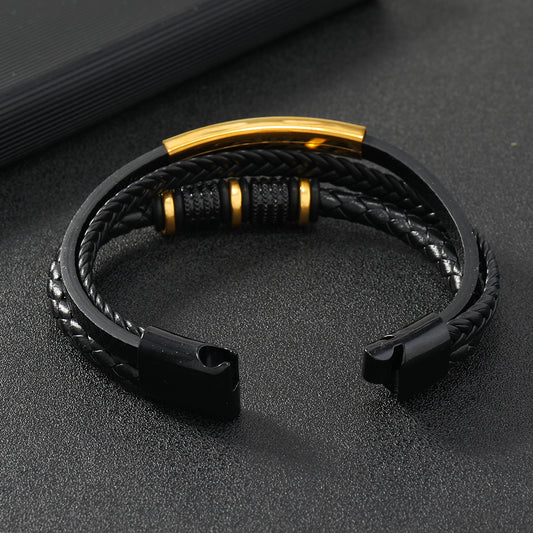 Men's Woven Hand Strap Personality Magnetic Snap Bracelets