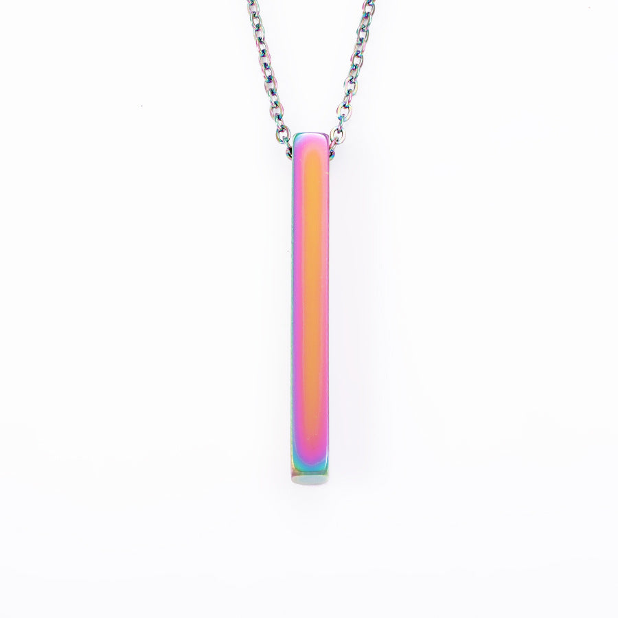 Stainless Steel Three-dimensional Strip Can Carve Writing Necklaces