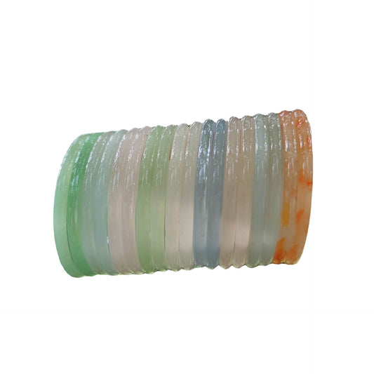 Inner Diameter Jingle Glass Imitation Jade Fine Rings