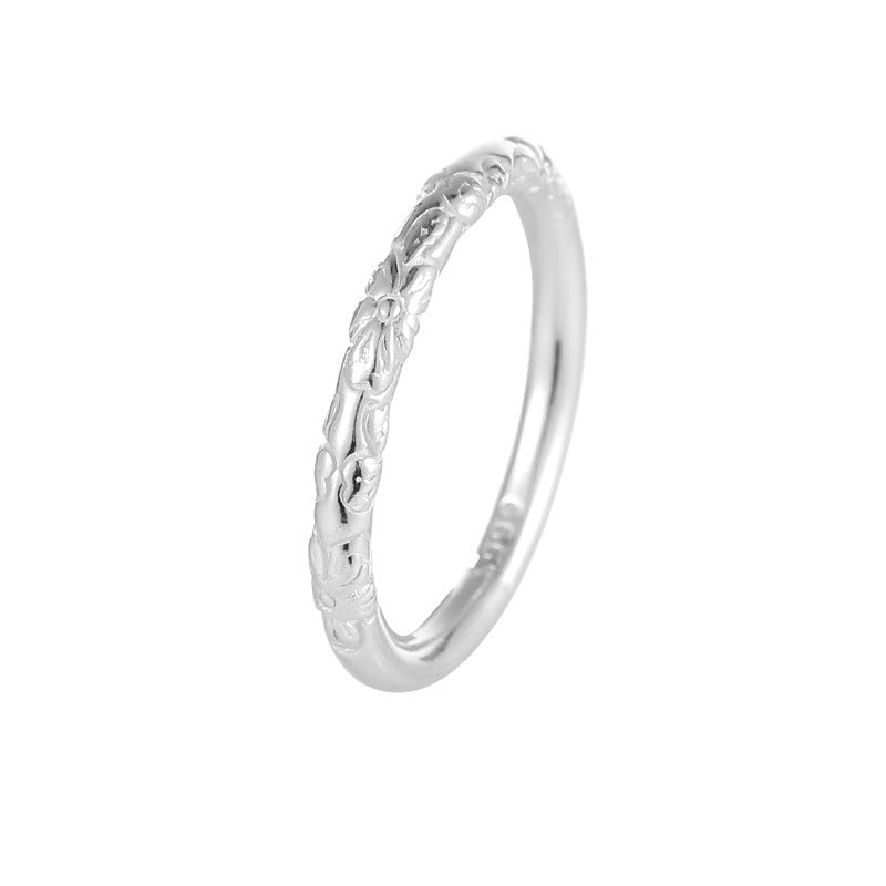 Women's & Men's Relief Under Banyan Tree Retro Simple Rings