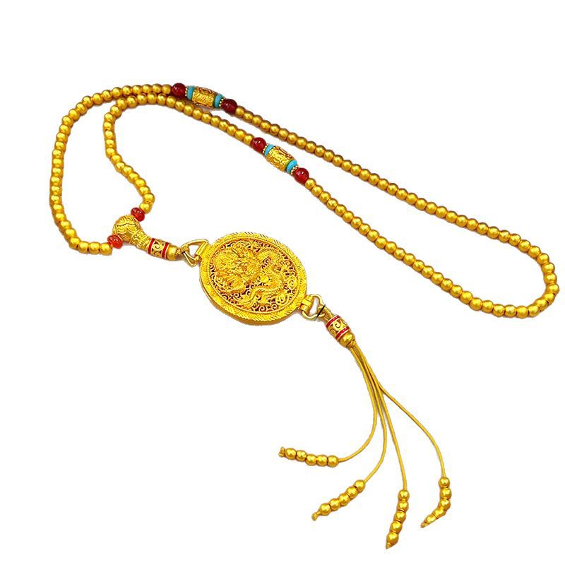 Dragon Pattern Perfume Bag Buddha Beaded Necklaces