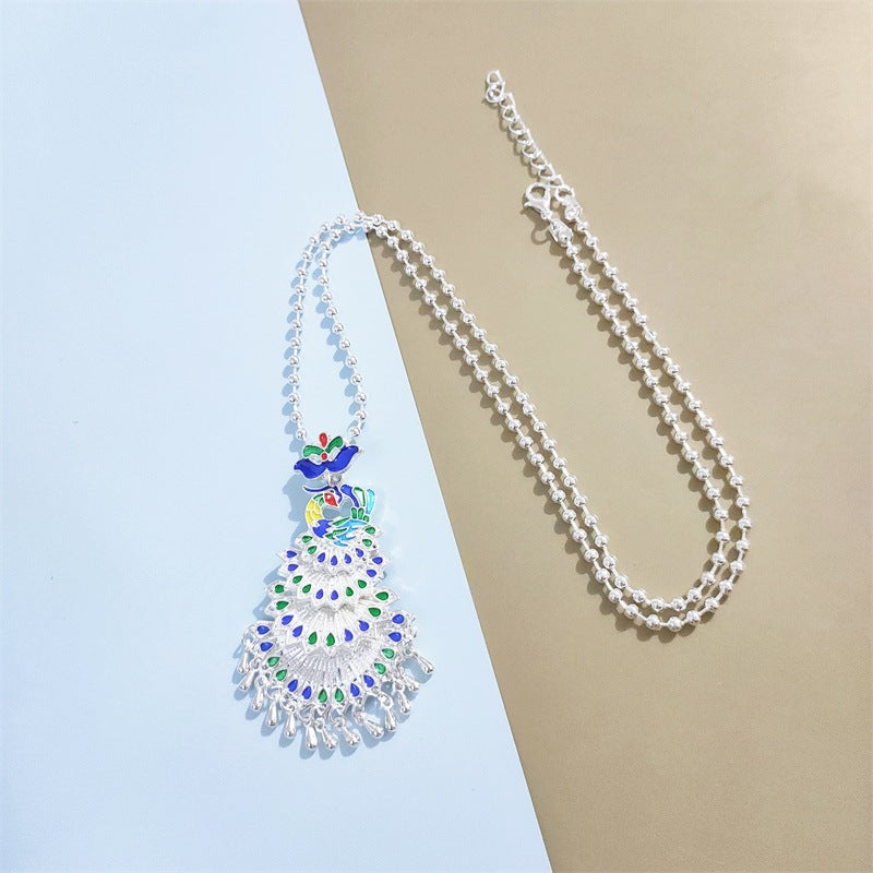 Ornament Long Sweater Chain Peacock Tourist Necklaces