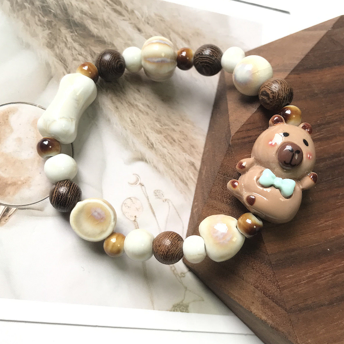 Ceramic Cute Resin Bear Small Animal Bracelets