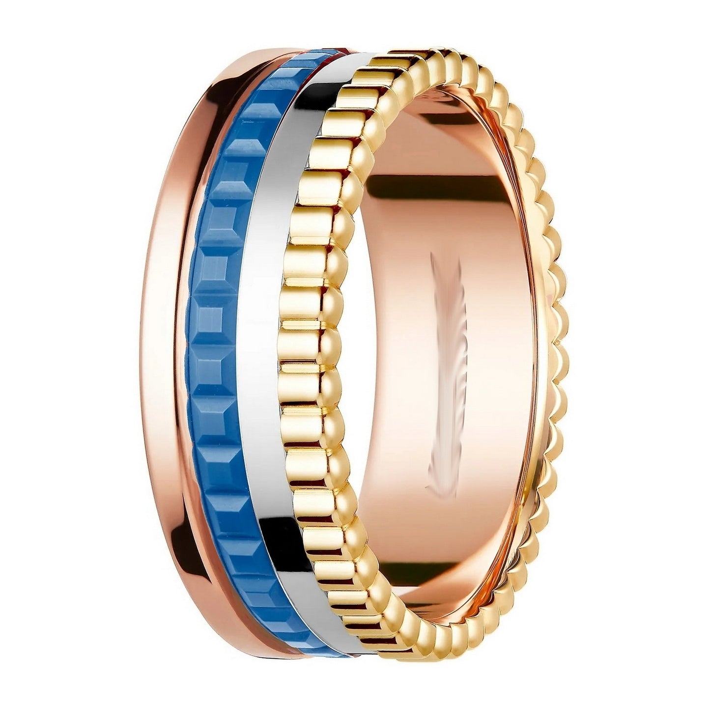 Women's & Men's Sense Couple Pair V Gold Ceramic Light Rings
