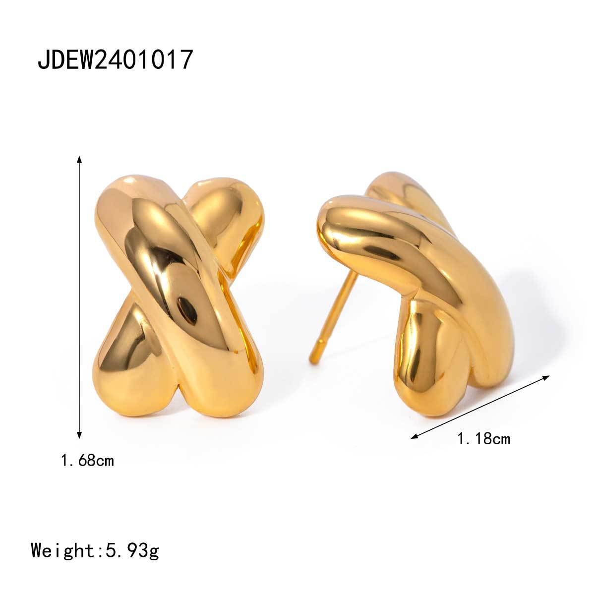 Wind Graceful Fashionable Gold Stainless Steel Earrings