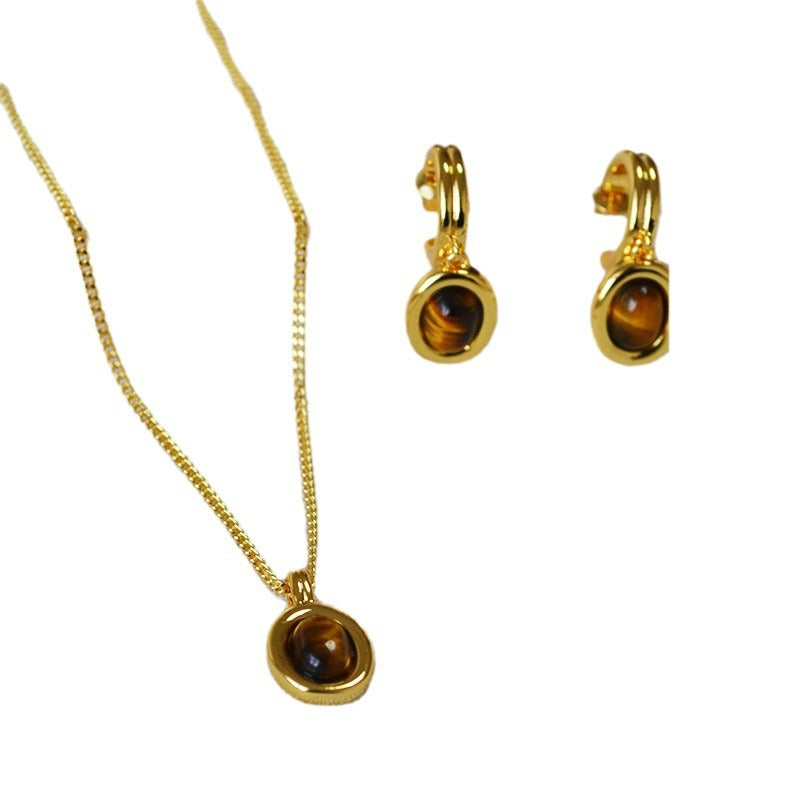 Women's Design Artistic Retro Tiger Eye High-grade Earrings