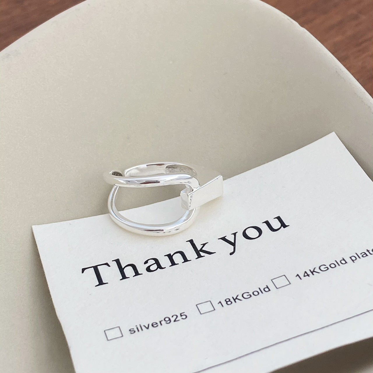 Line Asymmetric Open Female Forefinger Trendy Design Rings