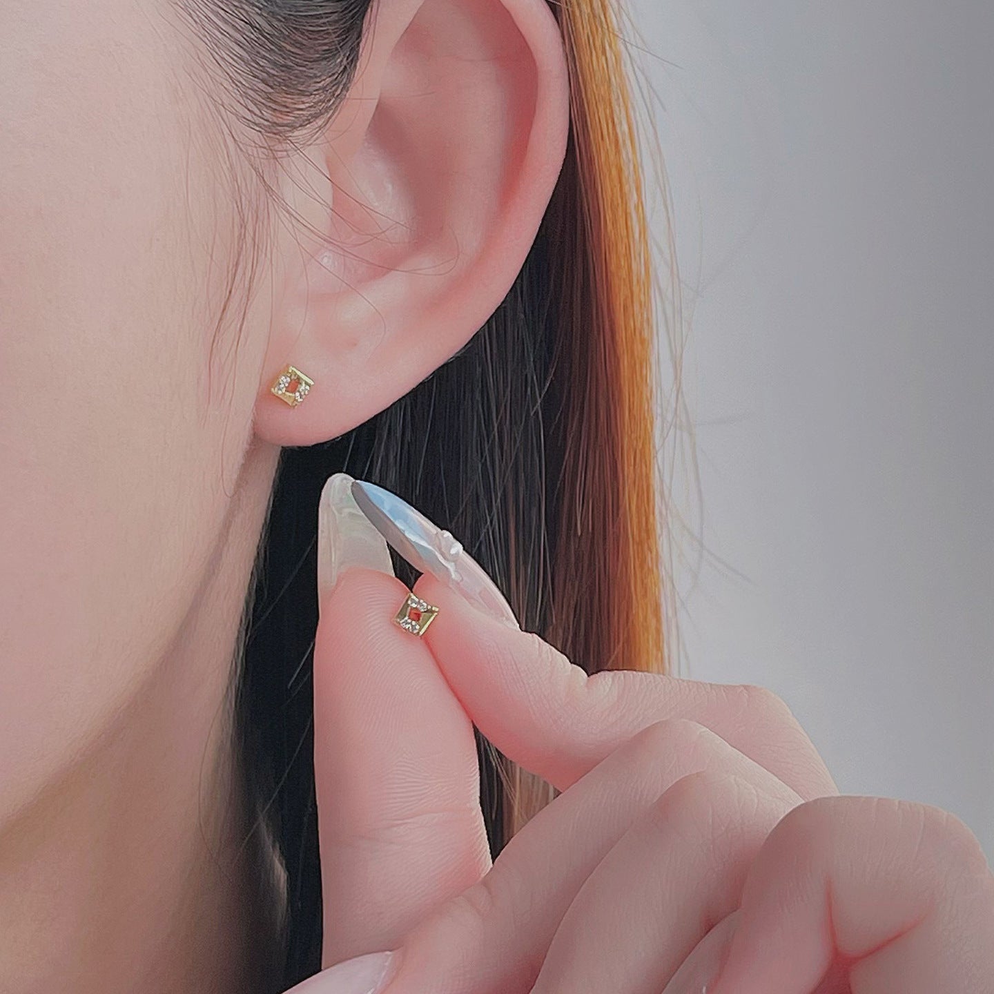 Square Before Sleep Temperament Wild Personality Trendy Stud Earrings