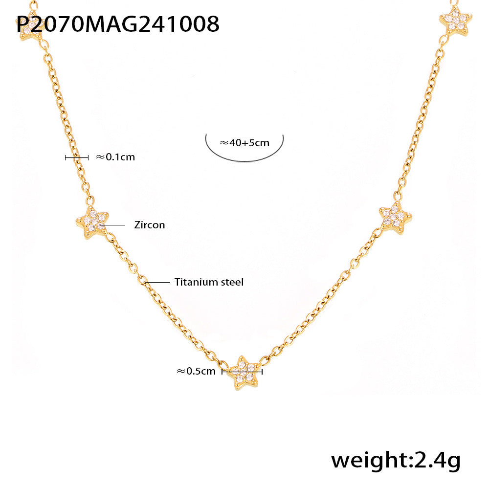 Women's Starry Zircon High-grade Light Luxury Titanium Necklaces