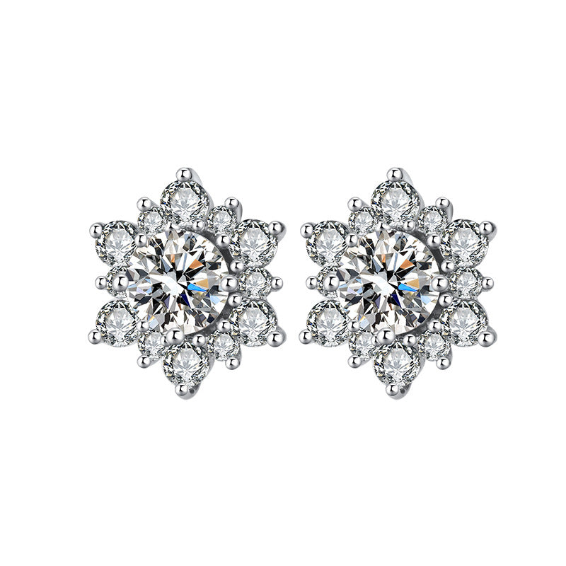 Sunflower Petal Zircon Three-piece Full Diamond Rings