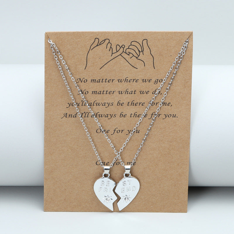 Best Friend Heart Clavicle Chain Friendship Necklaces