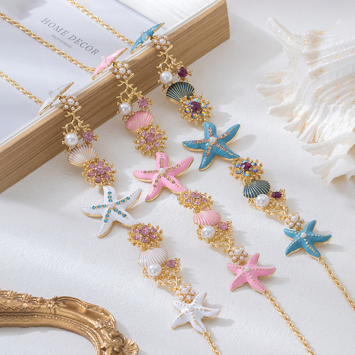 Three-dimensional Starfish Design Personality Shell Beach Clavicle Necklaces