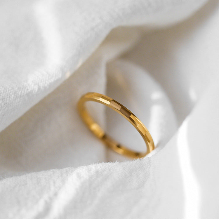 Diamond-shaped Diamond Mirror Cold Style Simple Graceful Rings