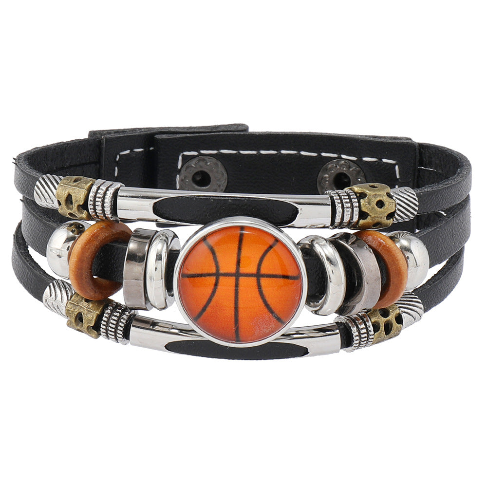 Ornament Beaded Football Baseball Basketball Wild Team Bracelets