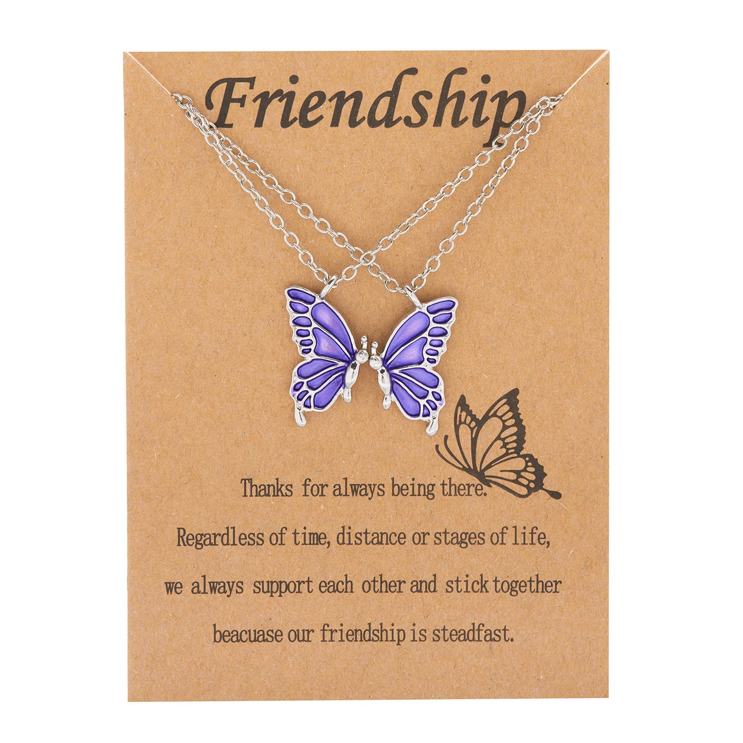 Butterfly Two-piece Paper Card Set Girlfriends Graduation Necklaces
