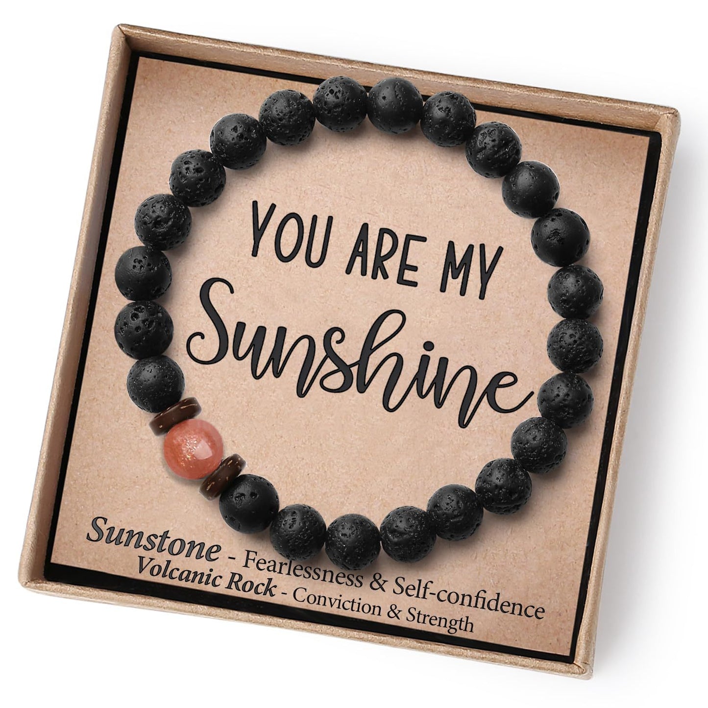 Men's Natural Black Planet Texture Son Gift Bracelets