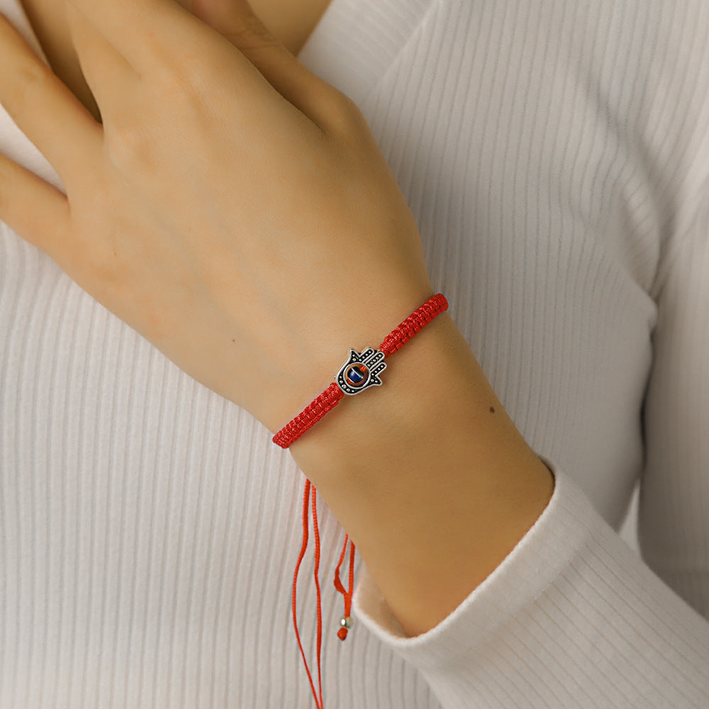 Woven Fatima Palm Evil Eye Red Rope Bracelets