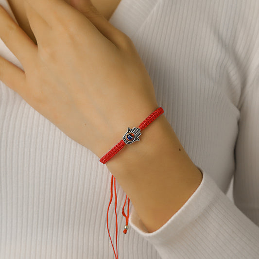 Woven Fatima Palm Evil Eye Red Rope Bracelets