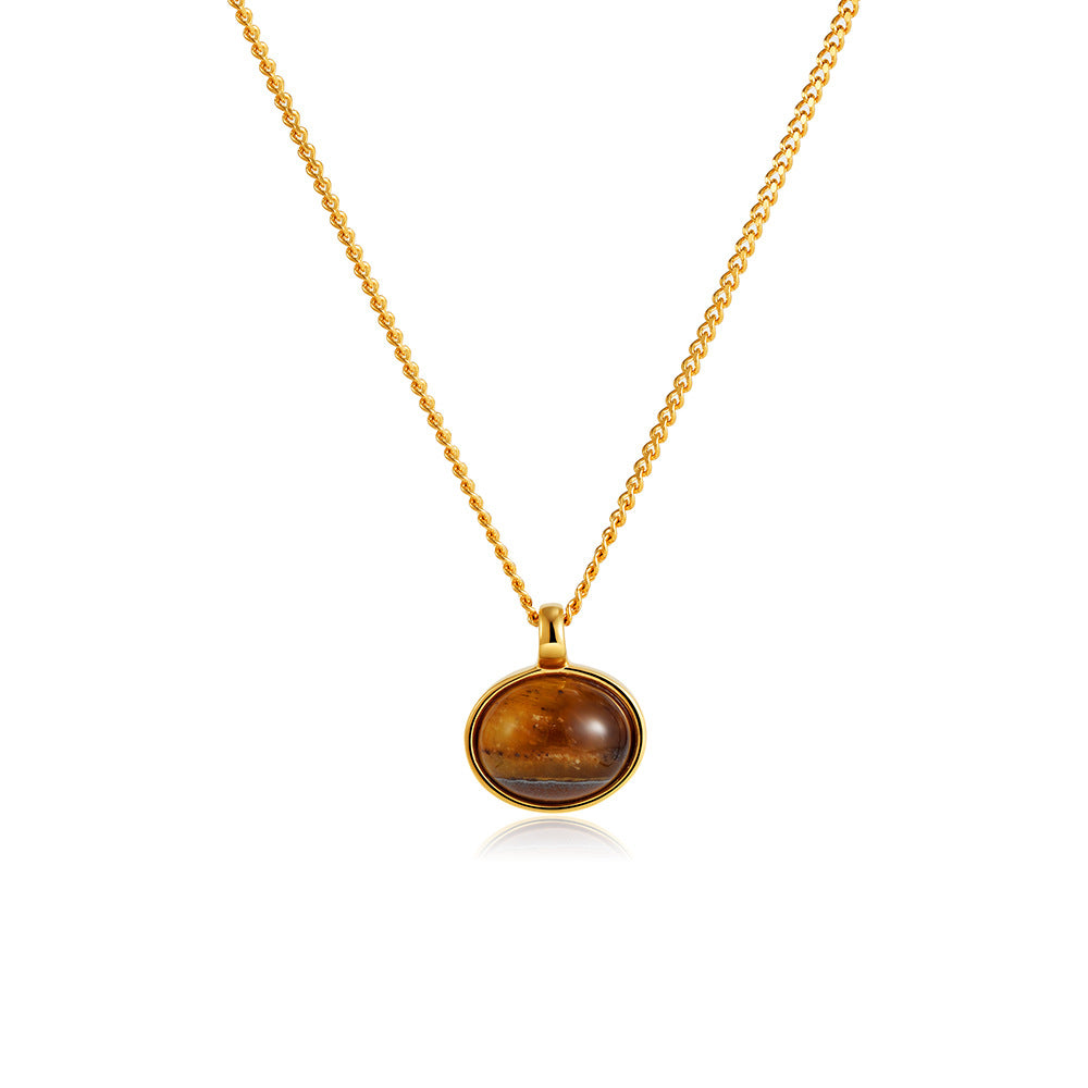 Oval Static Luxury Style Agate French Simplicity Necklaces