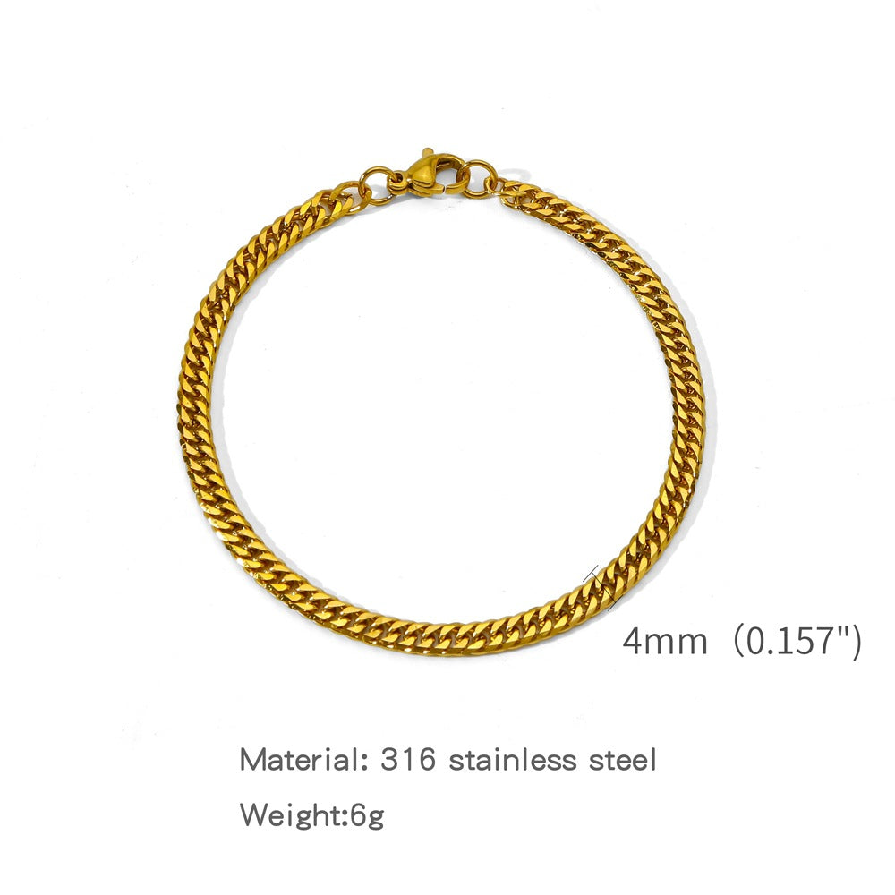 Fashion Exaggerated Electroplating Double Woven Grinding Bracelets