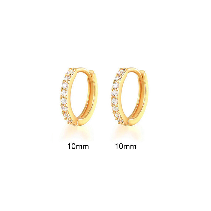 Women's Korean Style Simple Gang Drill Zircon Fresh Earrings