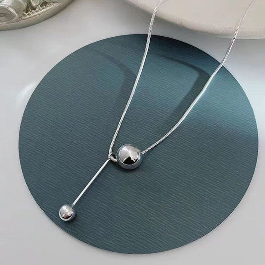 Women's Steel No Fading Light Luxury Ball Necklaces