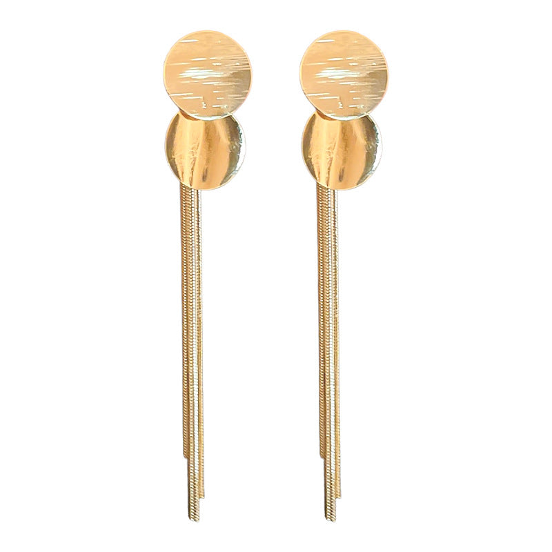 Sier Needle One Style For Sequined Long Metallic Tassel Simple Rings