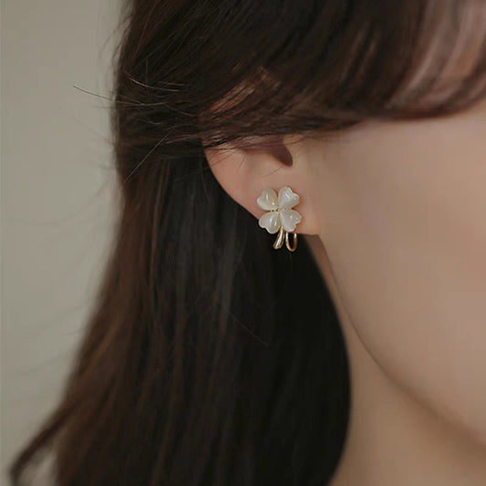 Opal Ear Clip Female Fresh Alloy Earrings