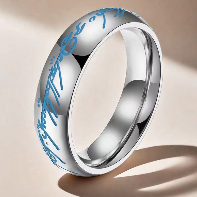 Women's & Men's Fashion Magic Lettering Titanium Design Feeling Rings